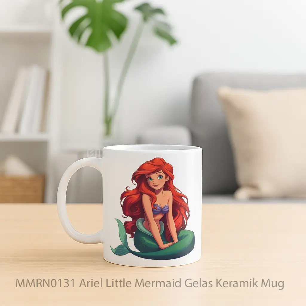 Ariel Little Mermaid Gelas Keramik Mug - Sudut 2