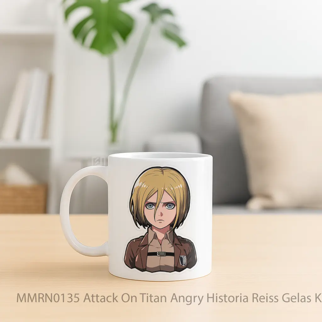 Attack On Titan Angry Historia Reiss Gelas Keramik Mug - Sudut 2
