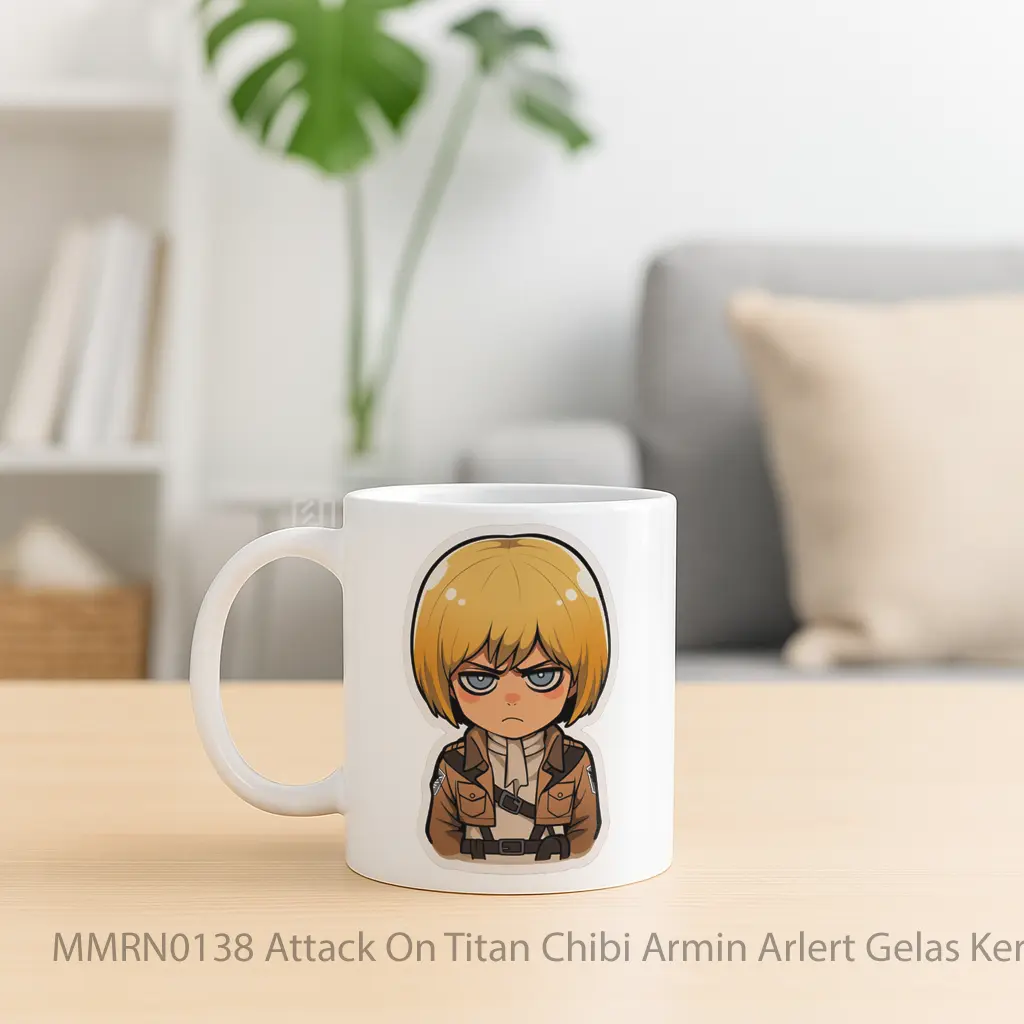 Attack On Titan Chibi Armin Arlert Gelas Keramik Mug - Sudut 2