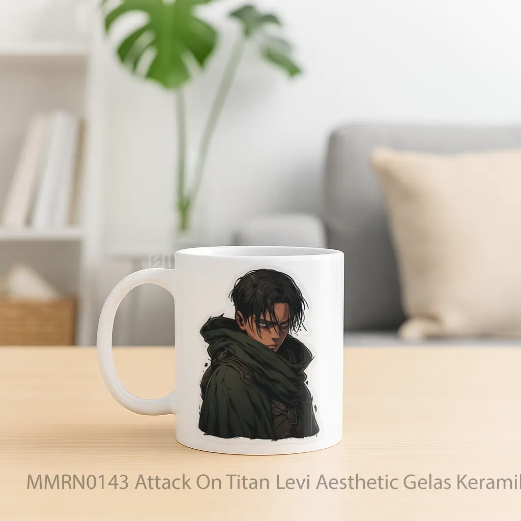Attack On Titan Levi Aesthetic Gelas Keramik Mug - Sudut 2