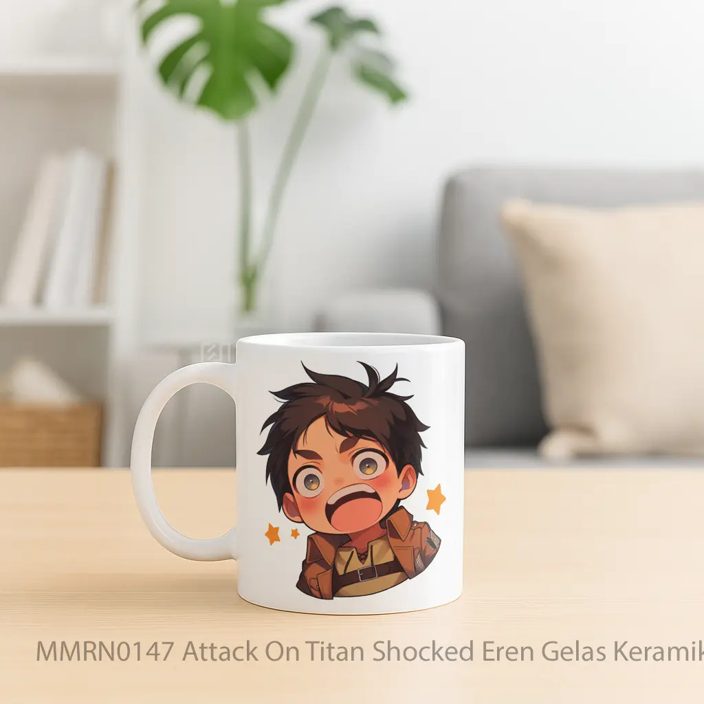 Attack On Titan Shocked Eren Gelas Keramik Mug - Sudut 2
