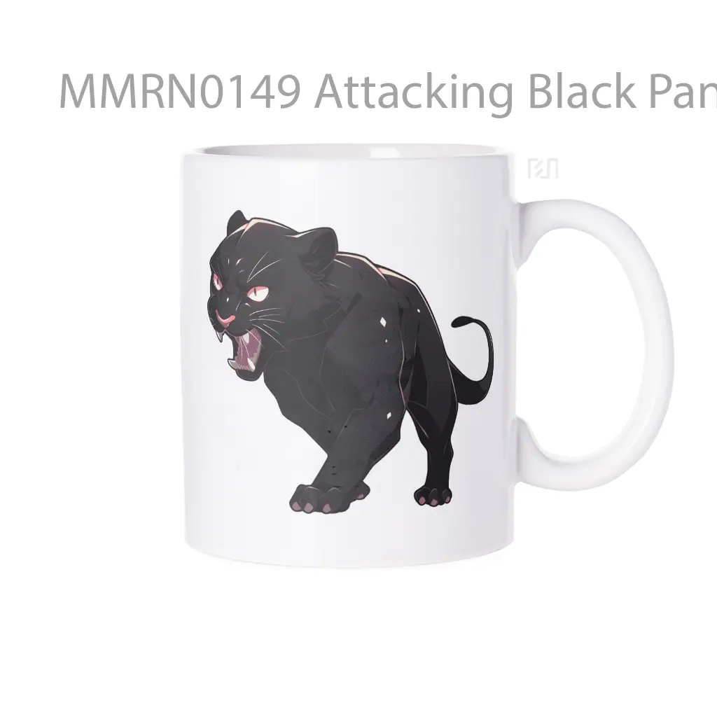 Attacking Black Panther Gelas Keramik Mug