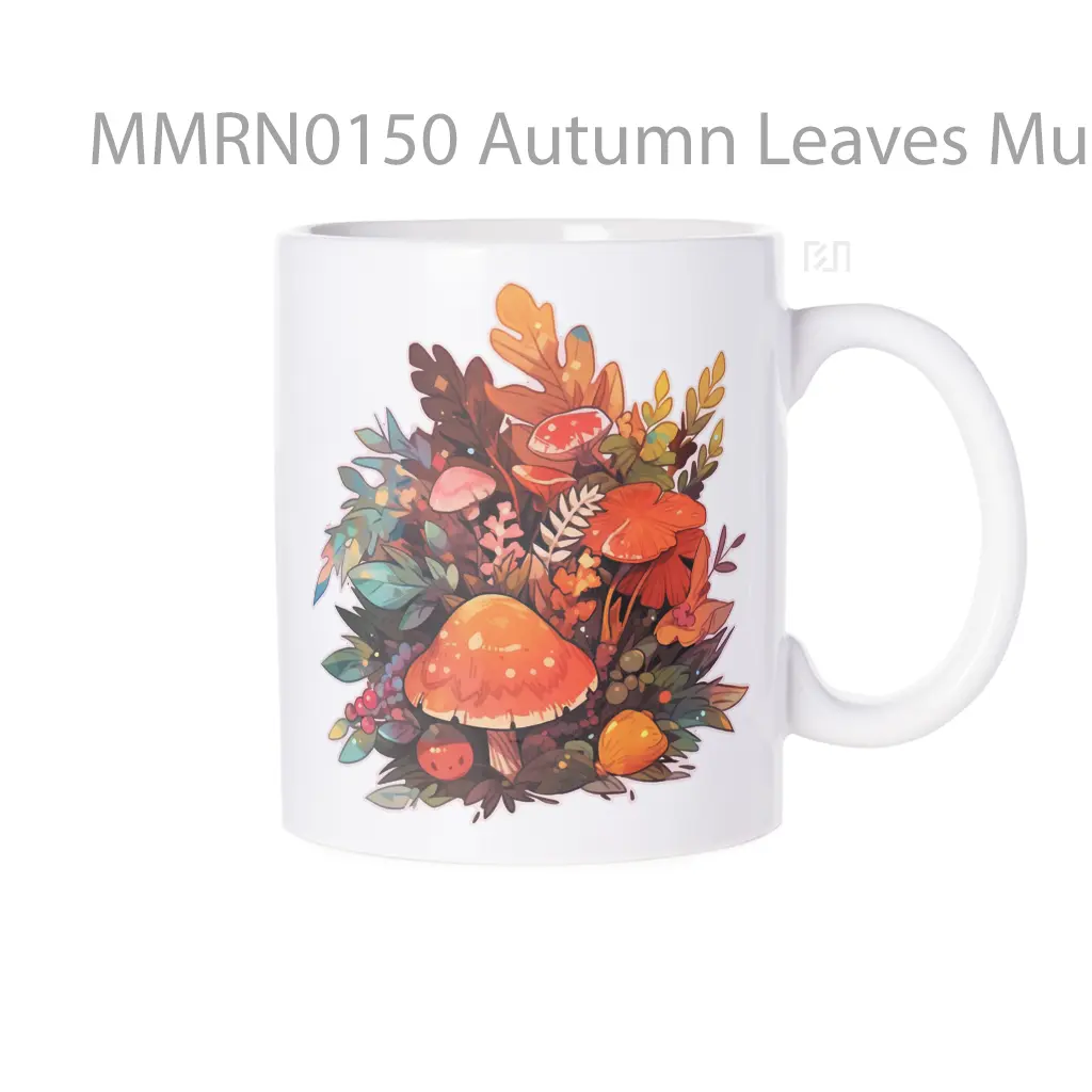 Autumn Leaves Mushrooms Composition Gelas Keramik Mug