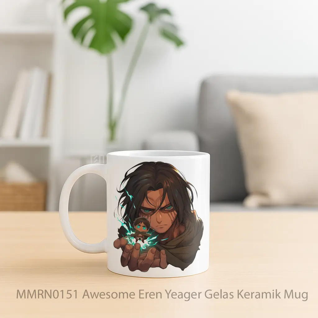 Awesome Eren Yeager Gelas Keramik Mug - Sudut 2