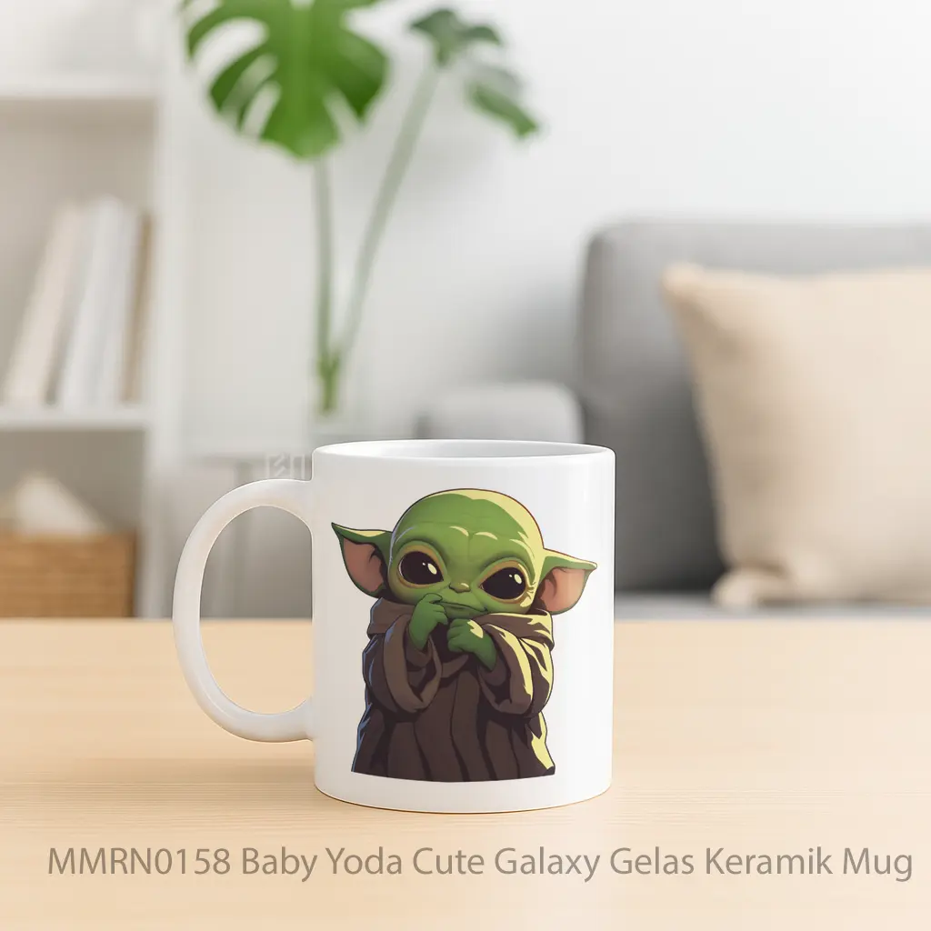 Baby Yoda Cute Galaxy Gelas Keramik Mug - Sudut 2