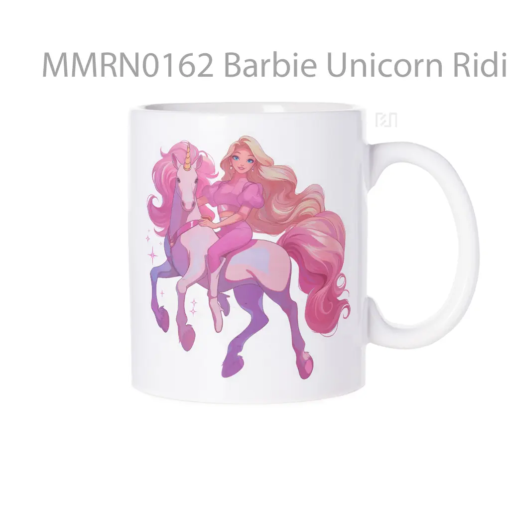 Barbie Unicorn Riding Pink Gelas Keramik Mug