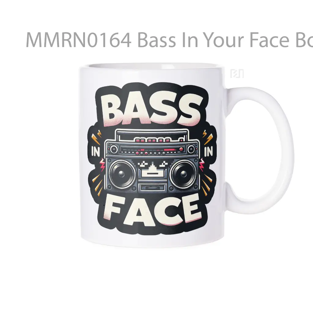 Bass In Your Face Boombox Gelas Keramik Mug