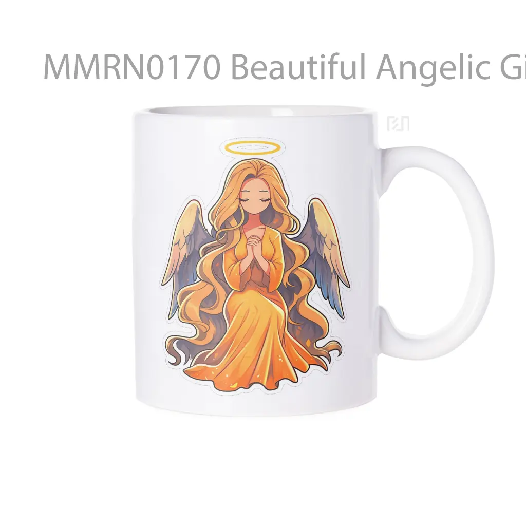 Beautiful Angelic Girl With Halo Gelas Keramik Mug