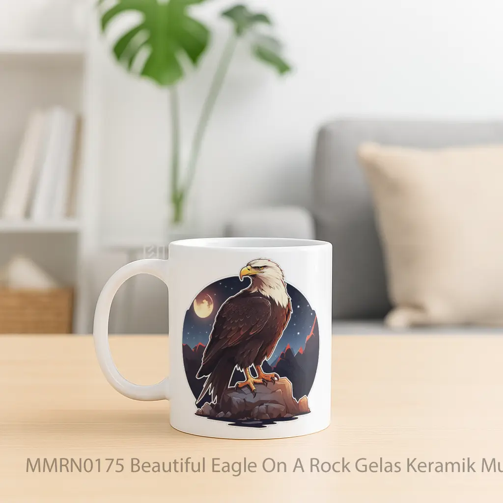 Beautiful Eagle On A Rock Gelas Keramik Mug - Sudut 2