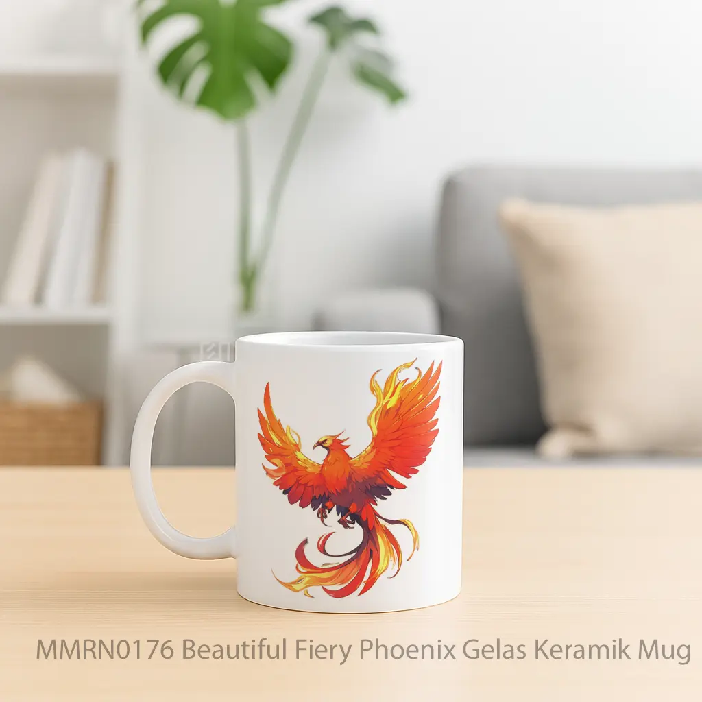 Beautiful Fiery Phoenix Gelas Keramik Mug - Sudut 2
