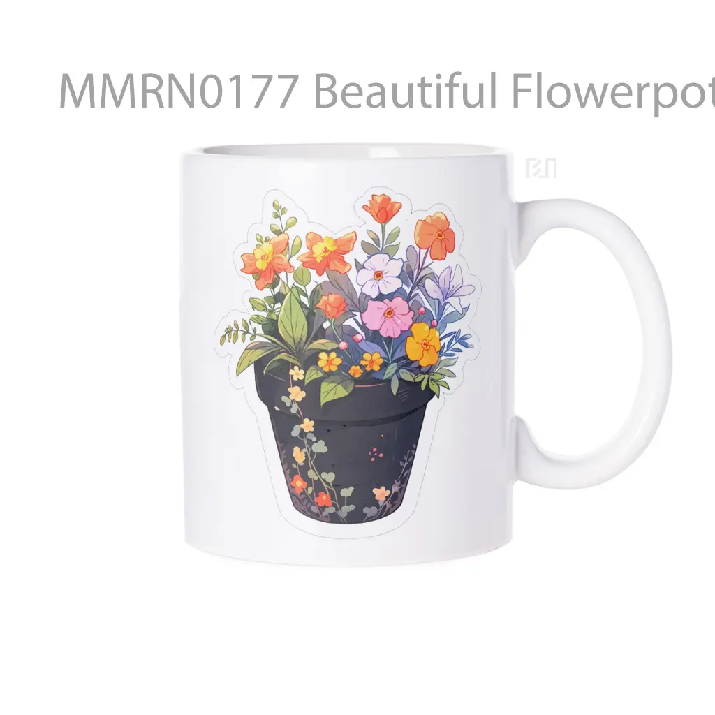 Beautiful Flowerpot With Flowers Gelas Keramik Mug