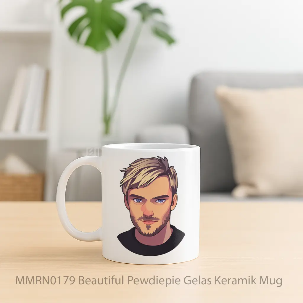 Beautiful Pewdiepie Gelas Keramik Mug - Sudut 2