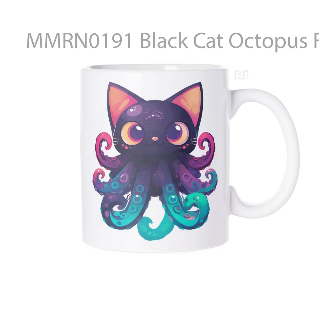 Black Cat Octopus Funny Gelas Keramik Mug