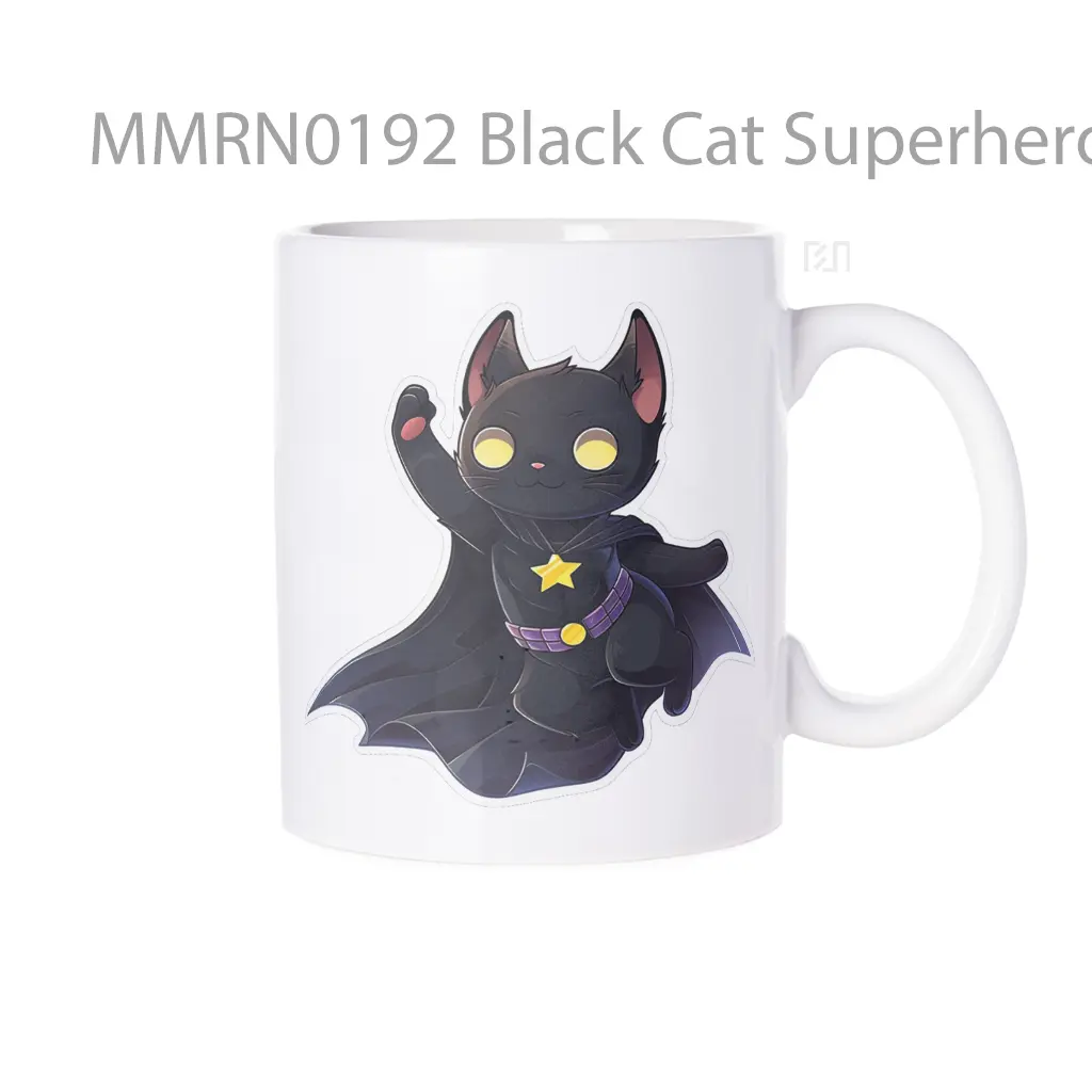 Black Cat Superhero Gelas Keramik Mug