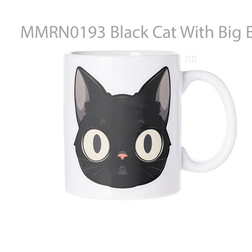 Black Cat With Big Ears Gelas Keramik Mug