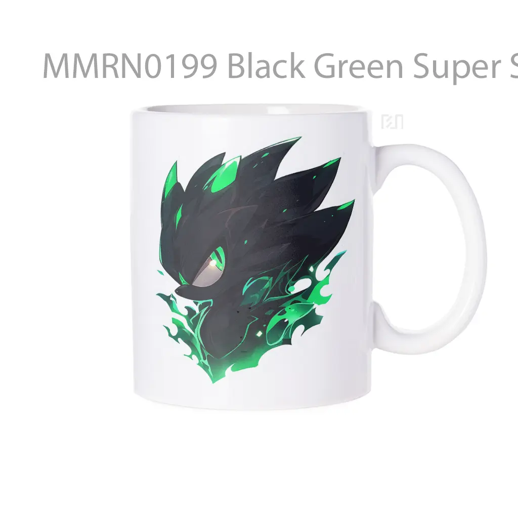 Black Green Super Sonic Gelas Keramik Mug