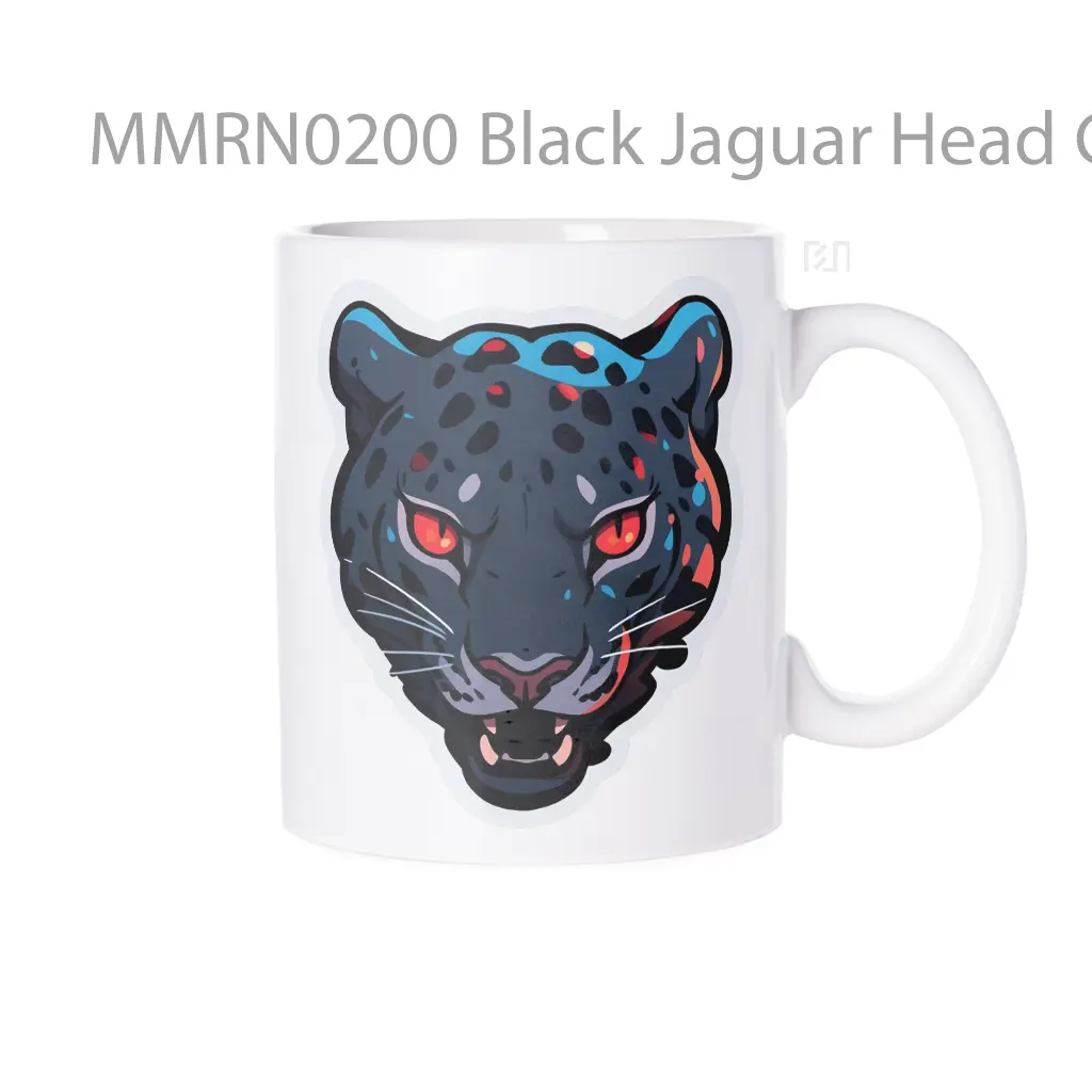 Black Jaguar Head Gelas Keramik Mug