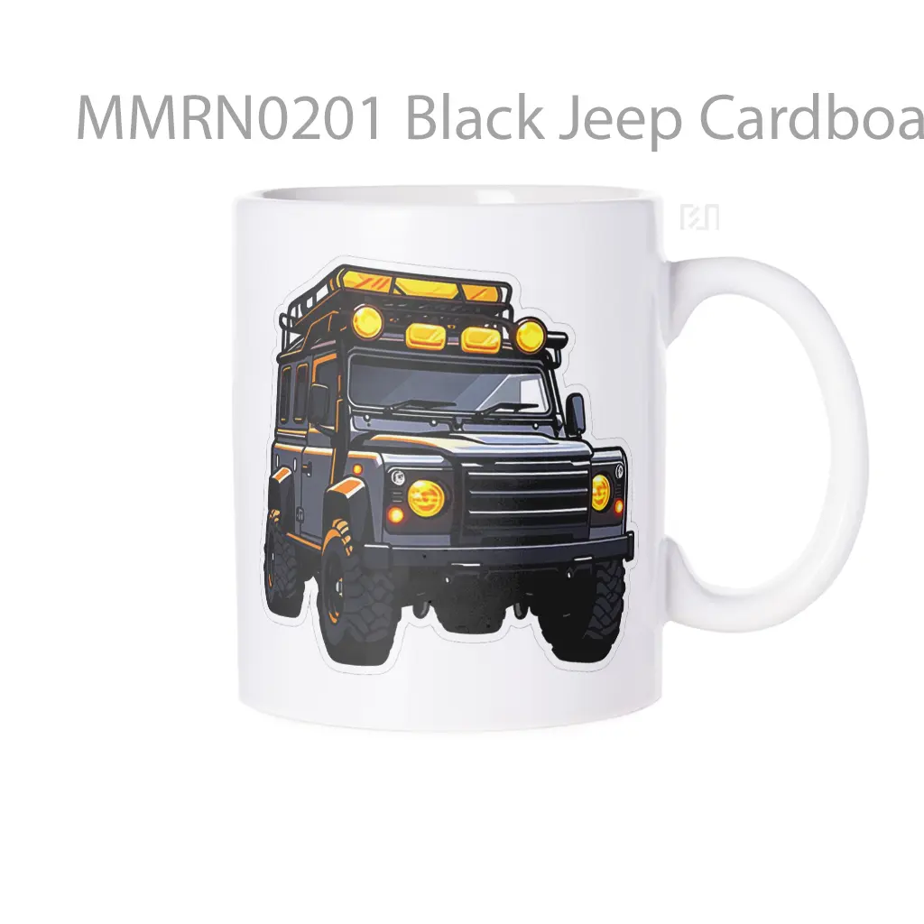 Black Jeep Cardboard Gelas Keramik Mug