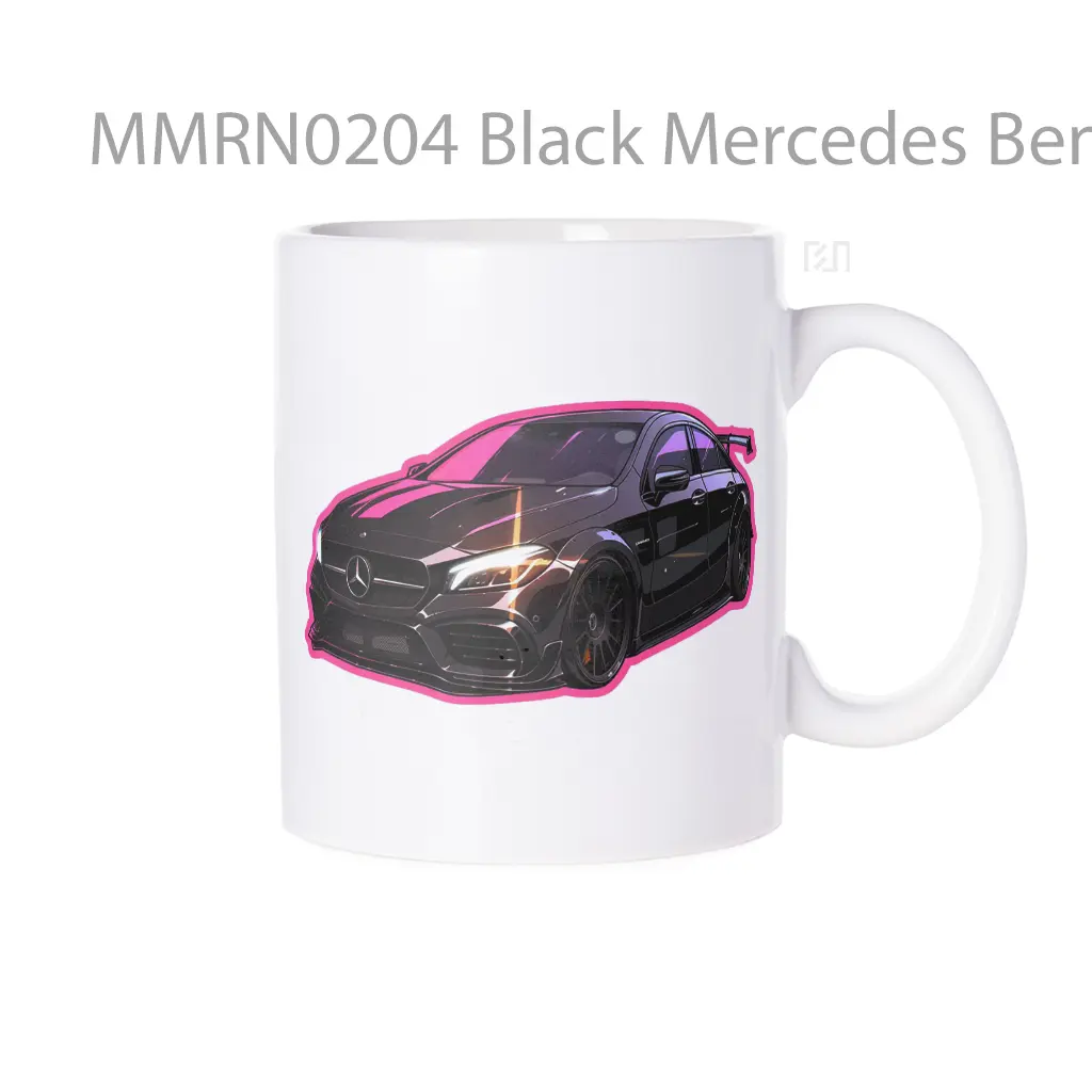 Black Mercedes Benz Cla Pink Stroke Gelas Keramik Mug