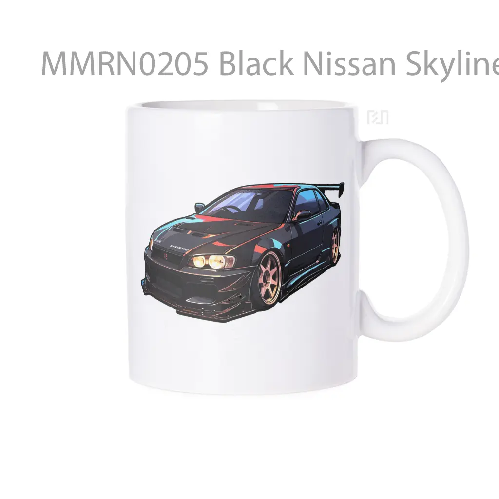 Black Nissan Skyline Art Gelas Keramik Mug