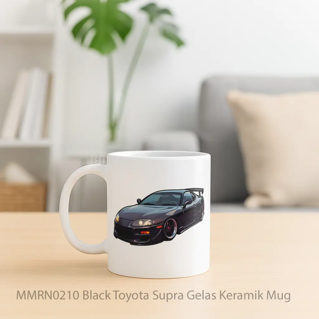 Black Toyota Supra Gelas Keramik Mug - Sudut 2