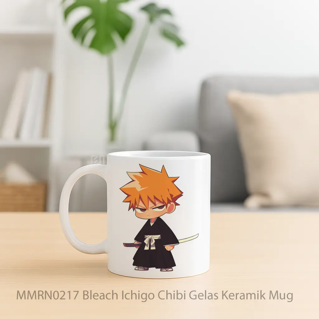Bleach Ichigo Chibi Gelas Keramik Mug - Sudut 2