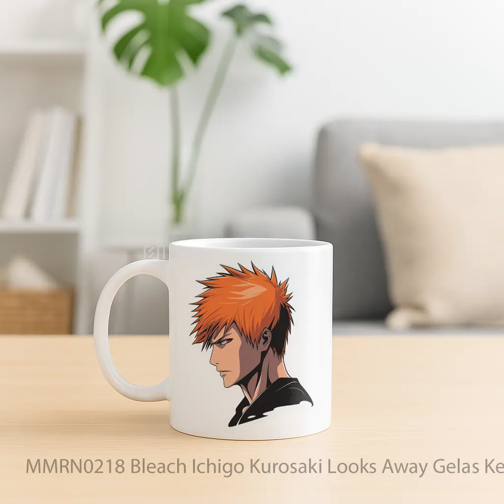 Bleach Ichigo Kurosaki Looks Away Gelas Keramik Mug - Sudut 2