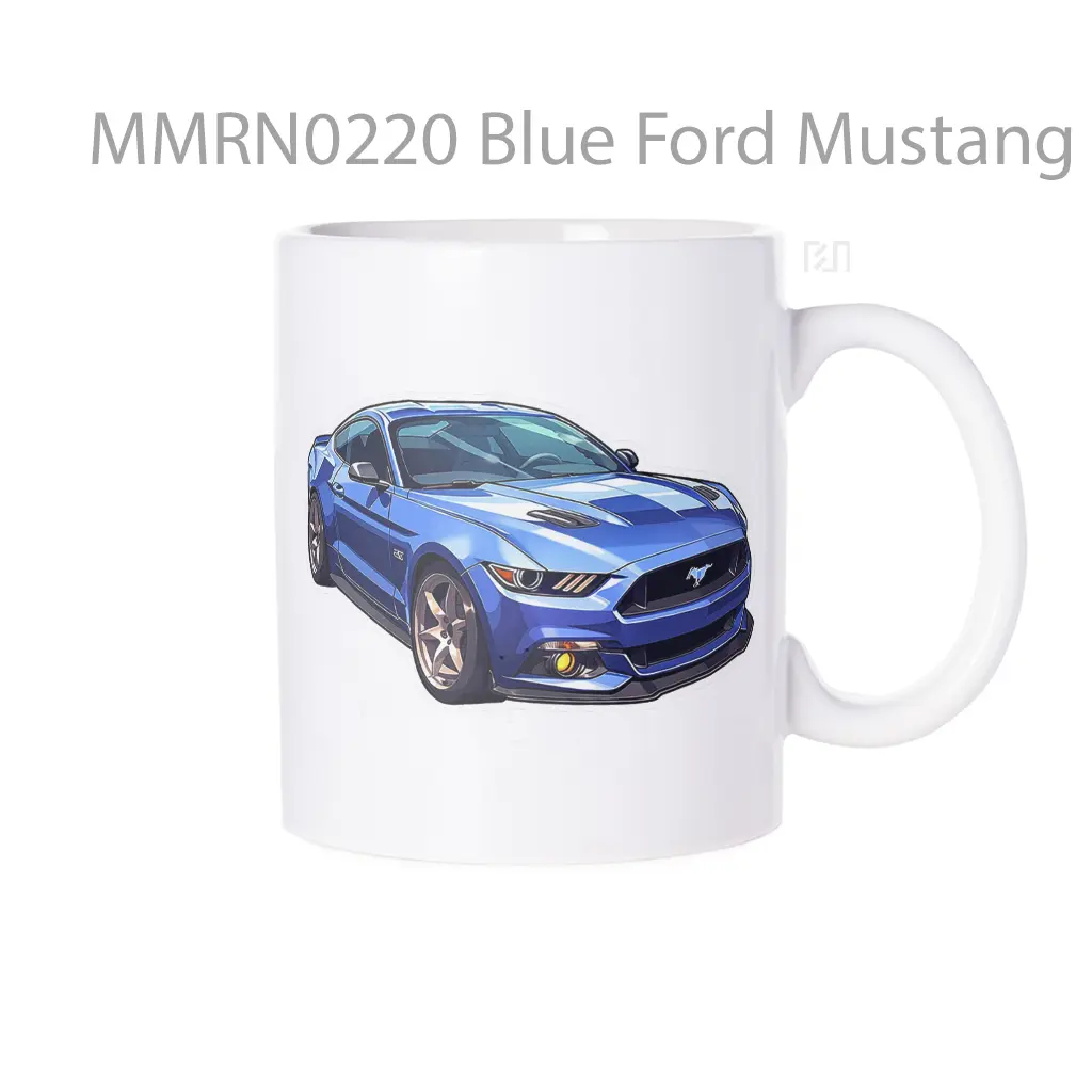 Blue Ford Mustang Car Gelas Keramik Mug