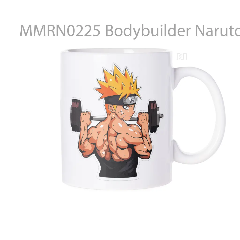 Bodybuilder Naruto Lifting Barbell Gelas Keramik Mug