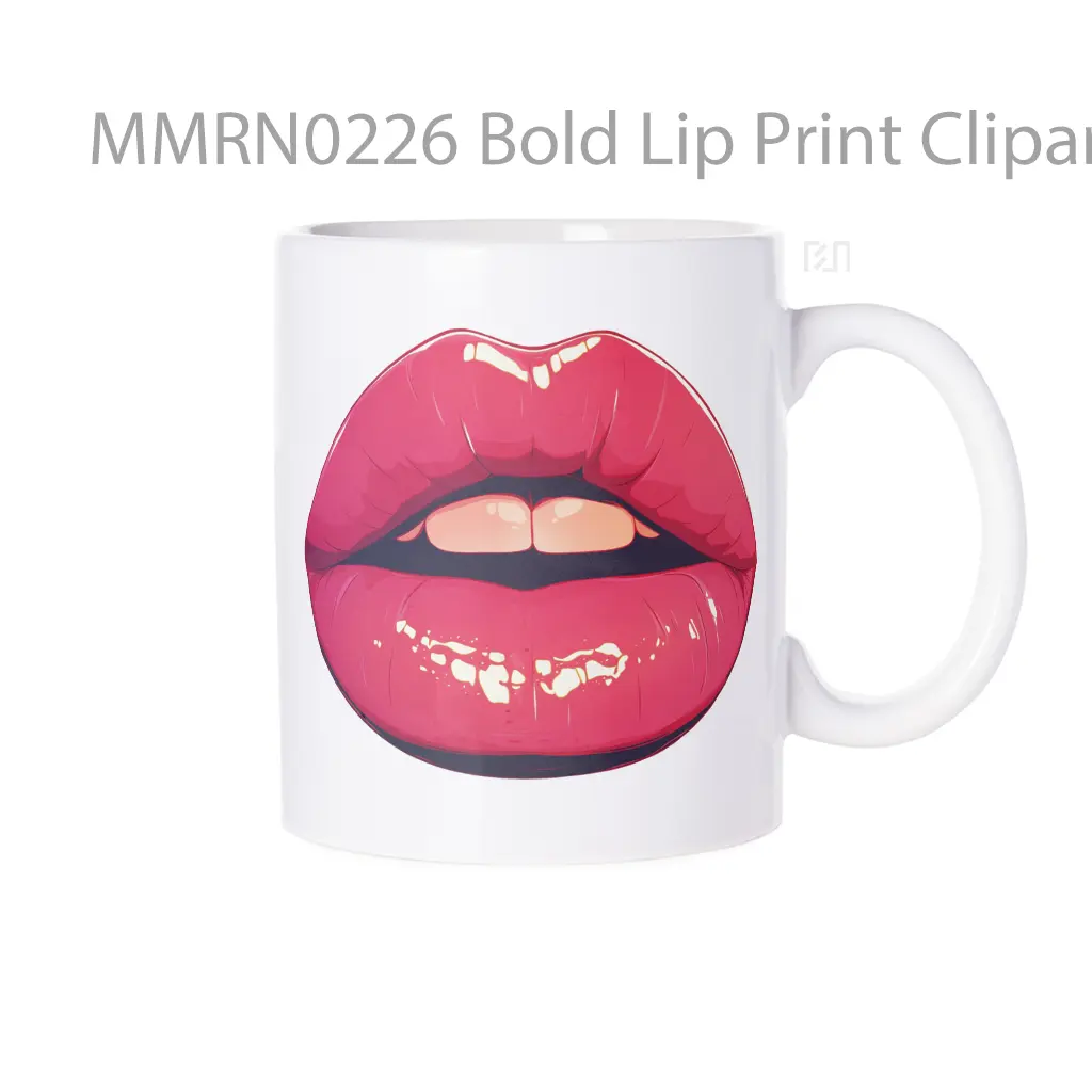 Bold Lip Print Clipart Gelas Keramik Mug
