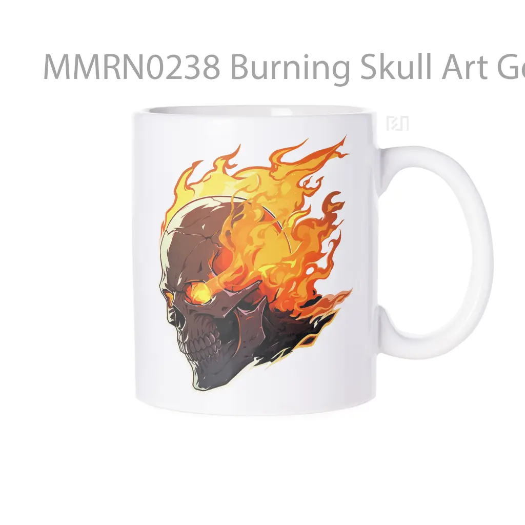 Burning Skull Art Gelas Keramik Mug
