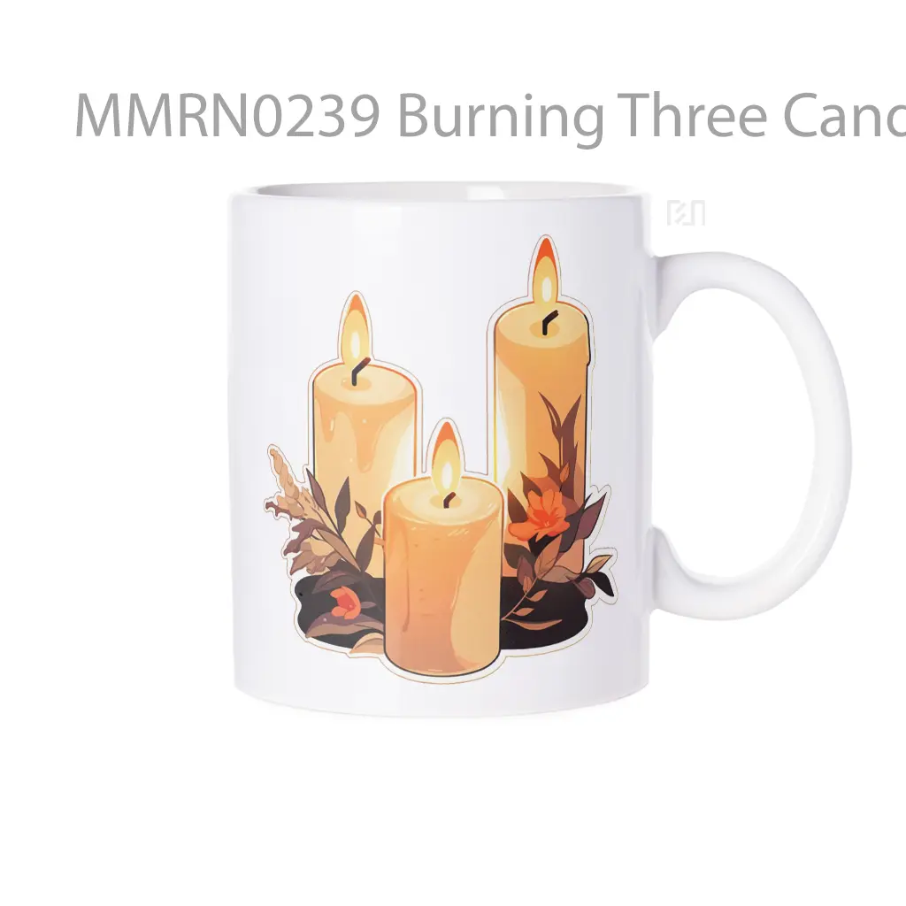 Burning Three Candles Gelas Keramik Mug