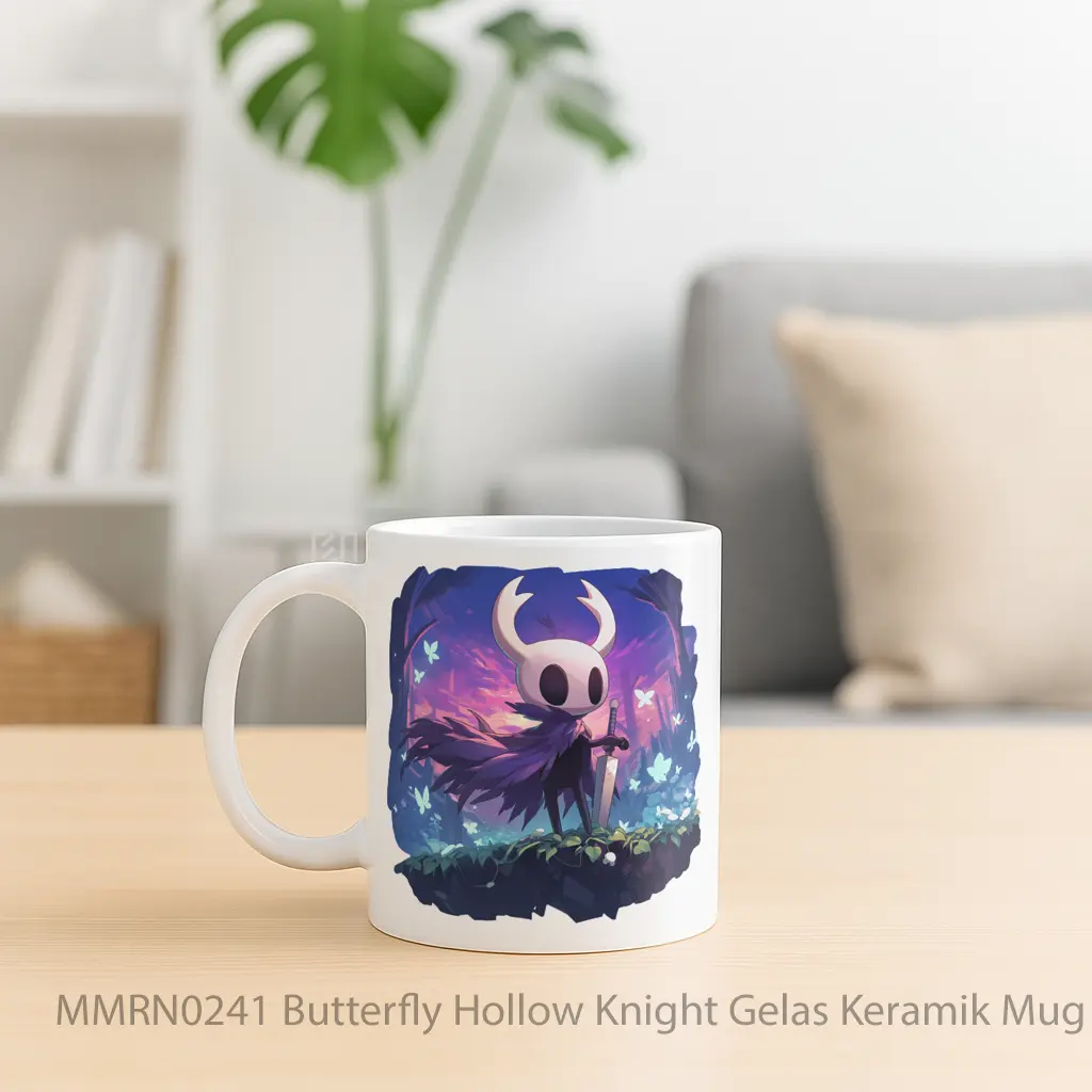 Butterfly Hollow Knight Gelas Keramik Mug - Sudut 2