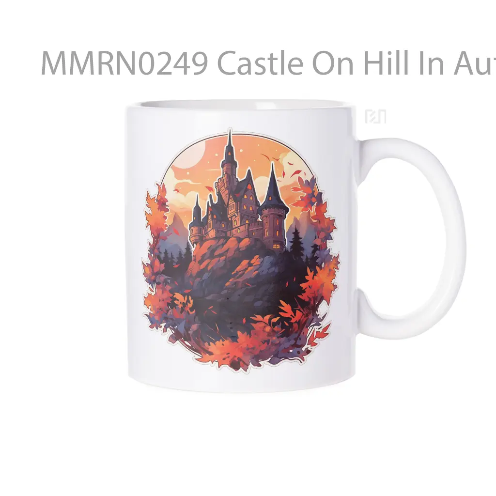 Castle On Hill In Autumn Style Gelas Keramik Mug