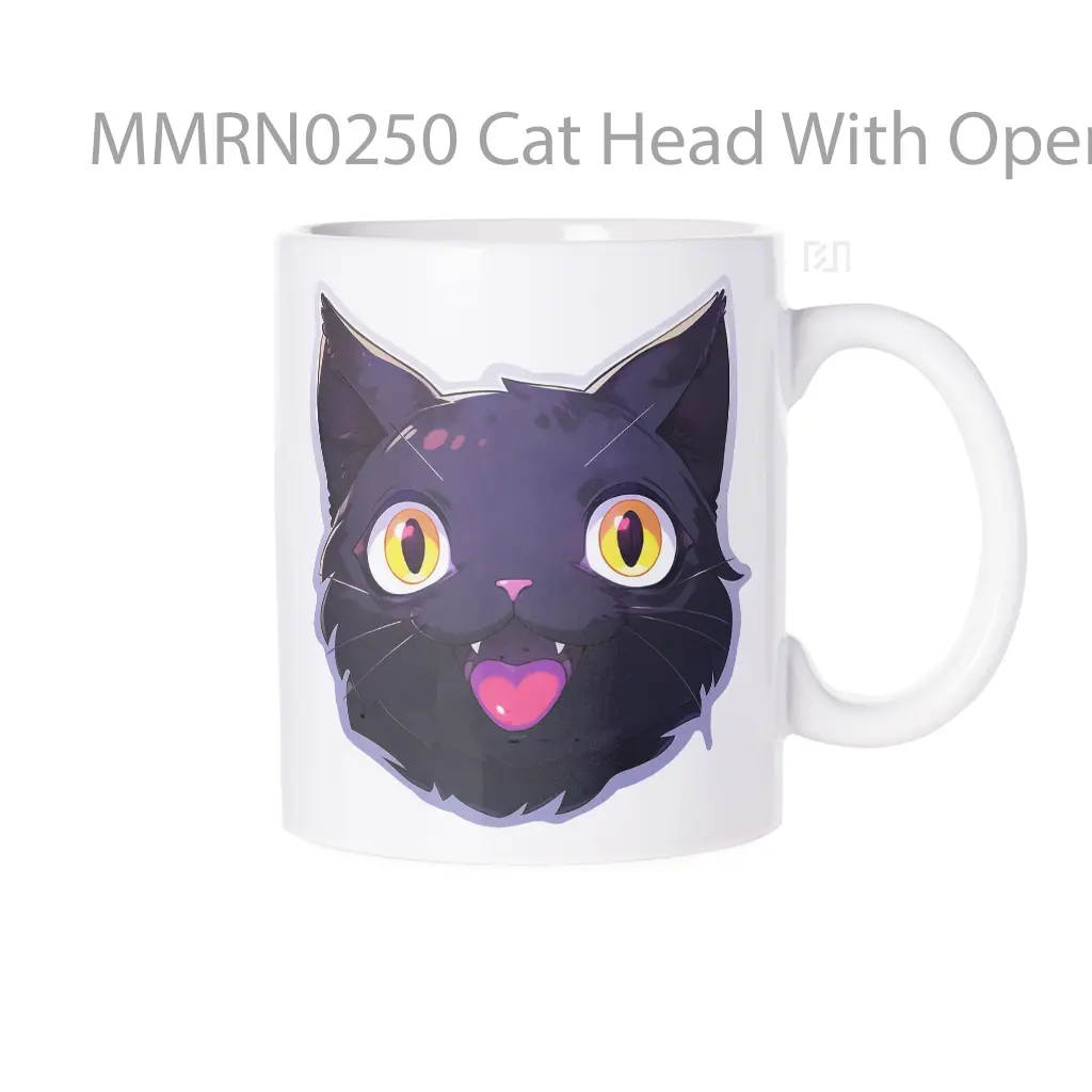 Cat Head With Open Mouth Gelas Keramik Mug