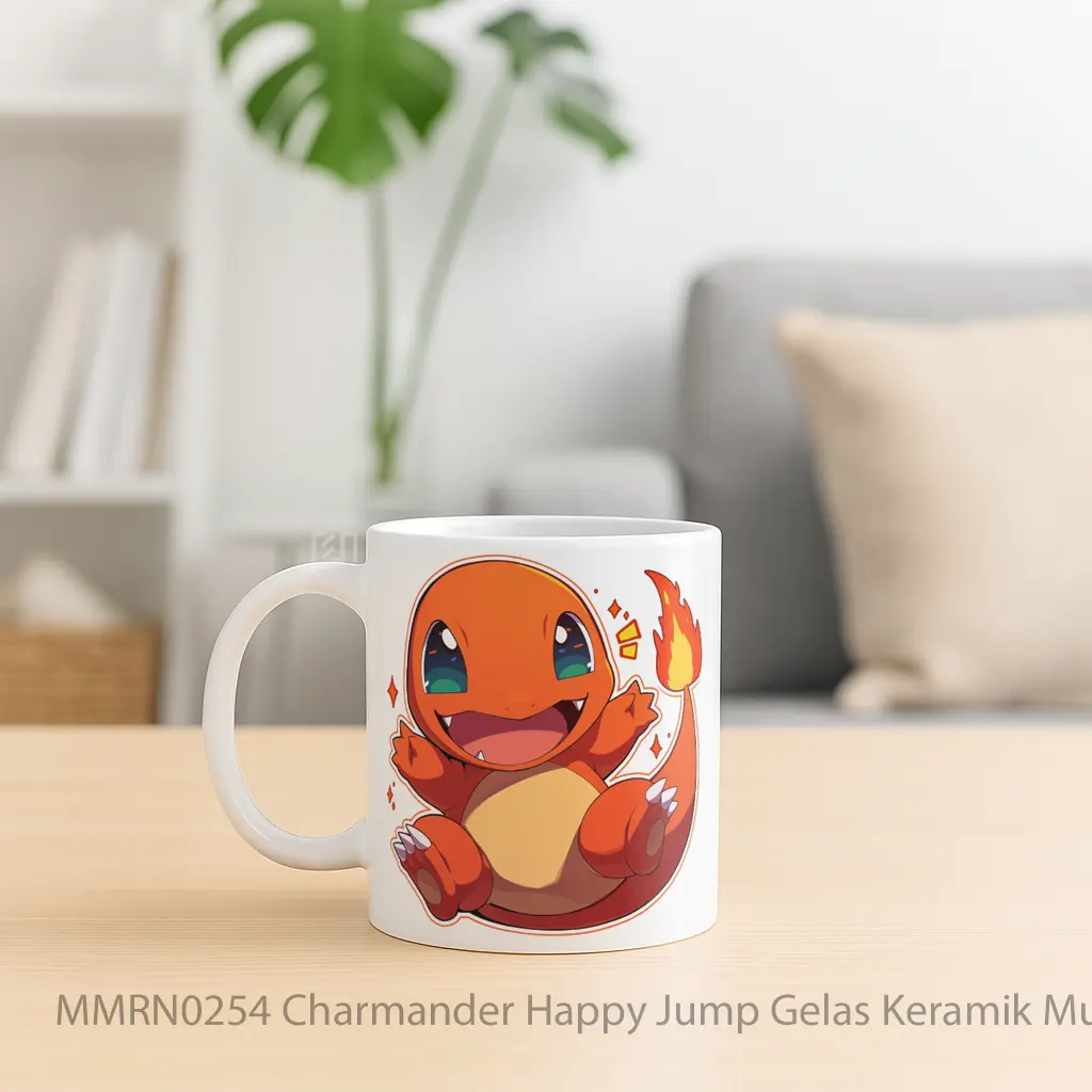 Charmander Happy Jump Gelas Keramik Mug - Sudut 2
