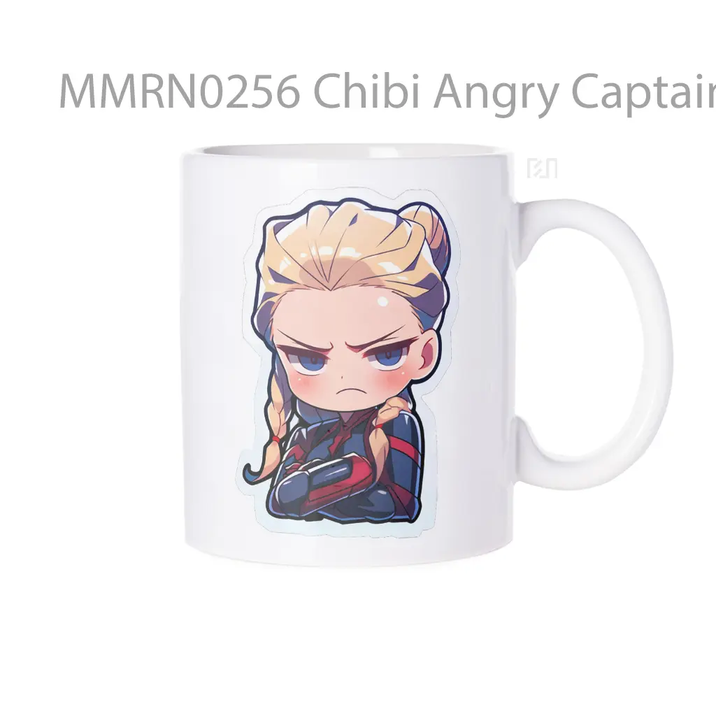 Chibi Angry Captain Marvel Gelas Keramik Mug