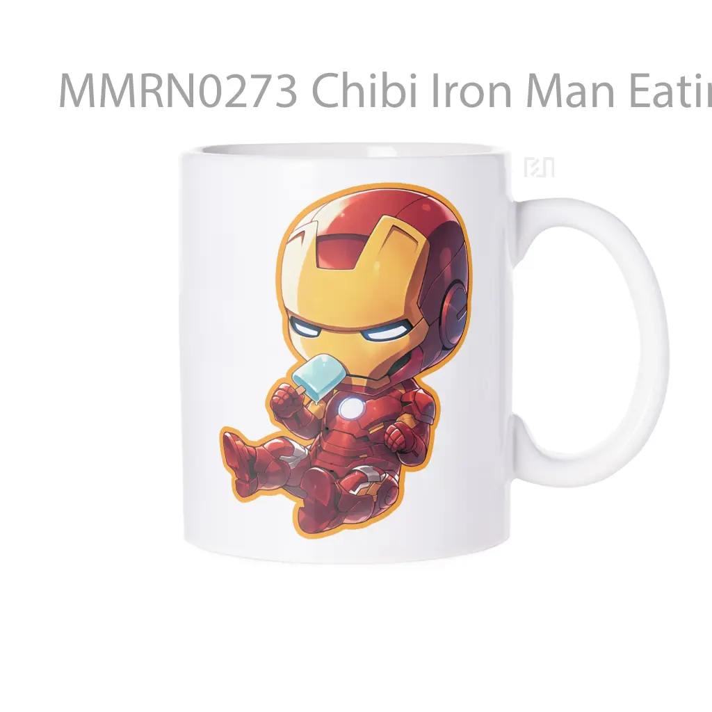 Chibi Iron Man Eating Ice Cream Gelas Keramik Mug