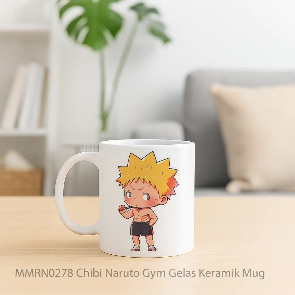 Chibi Naruto Gym Gelas Keramik Mug - Sudut 2