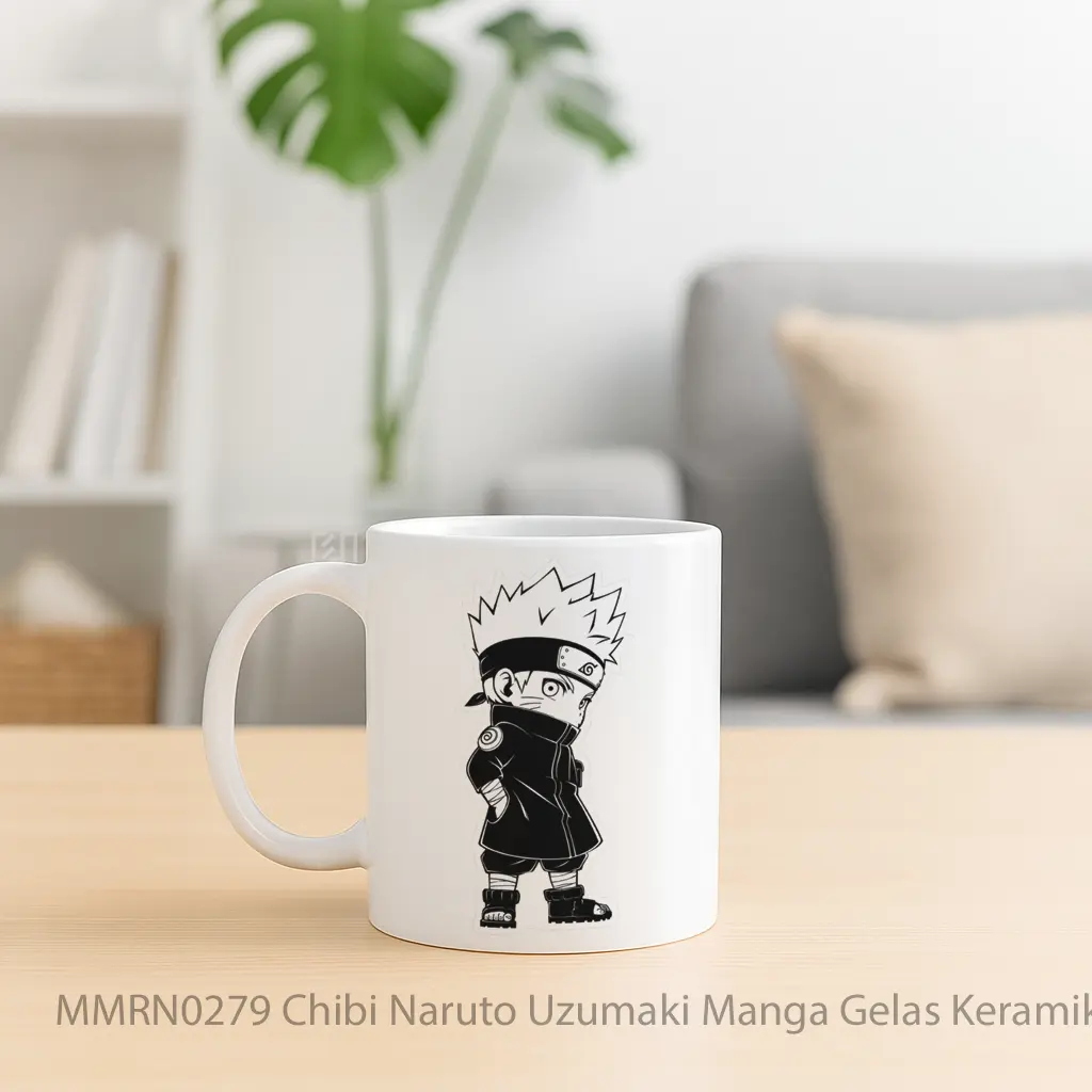 Chibi Naruto Uzumaki Manga Gelas Keramik Mug - Sudut 2