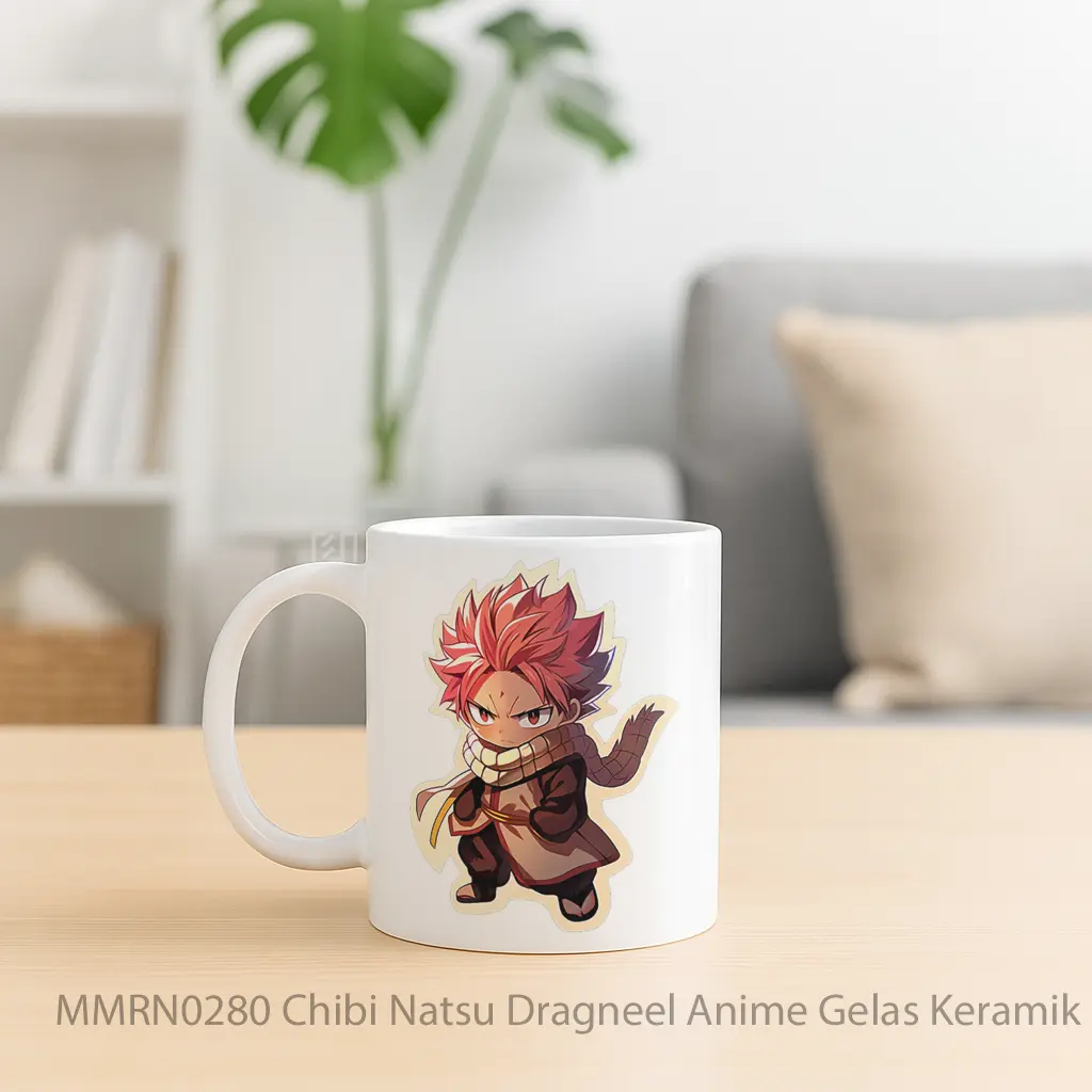 Chibi Natsu Dragneel Anime Gelas Keramik Mug - Sudut 2