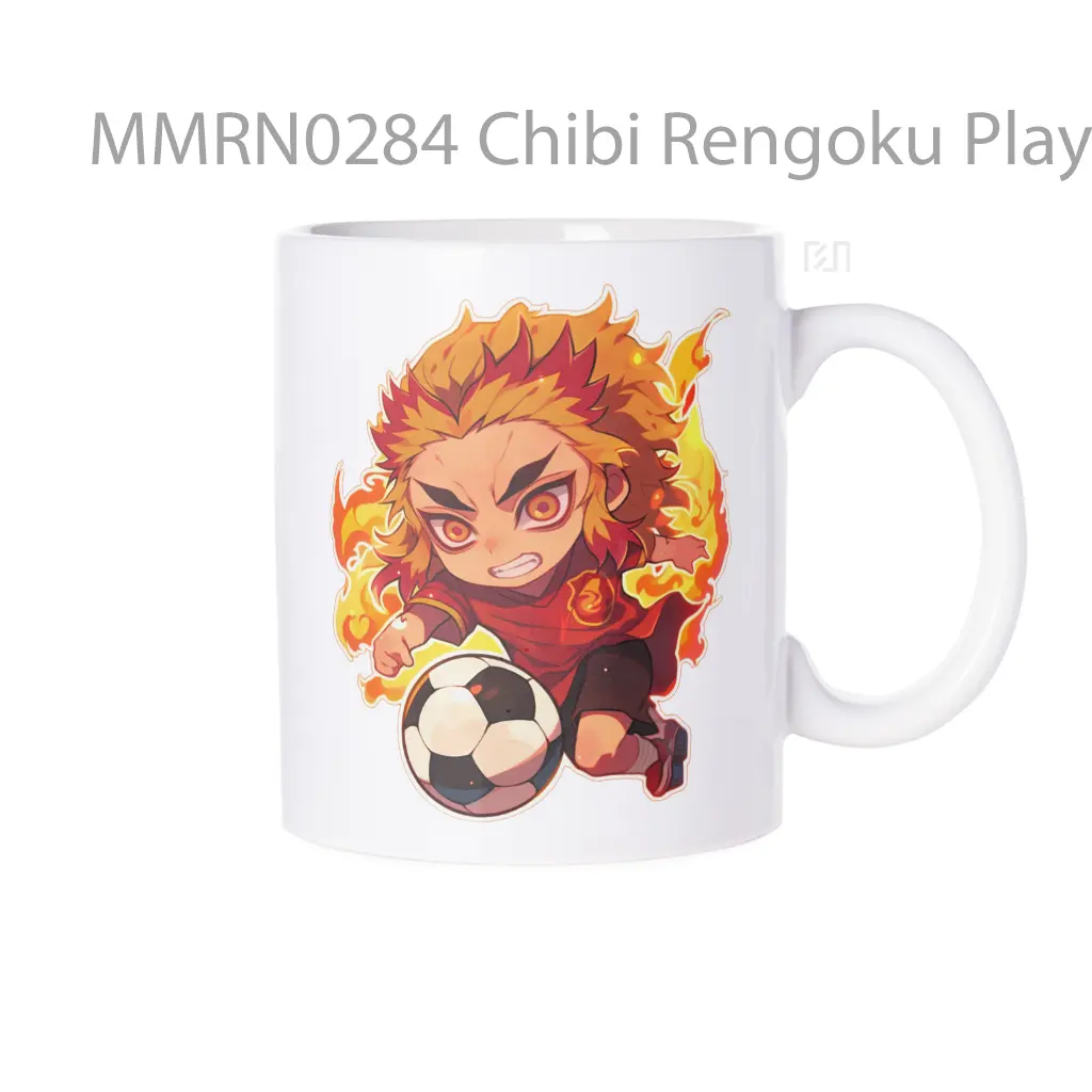 Chibi Rengoku Playing Soccer Gelas Keramik Mug