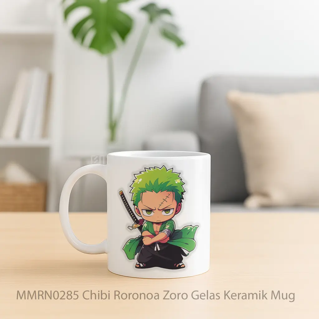 Chibi Roronoa Zoro Gelas Keramik Mug - Sudut 2
