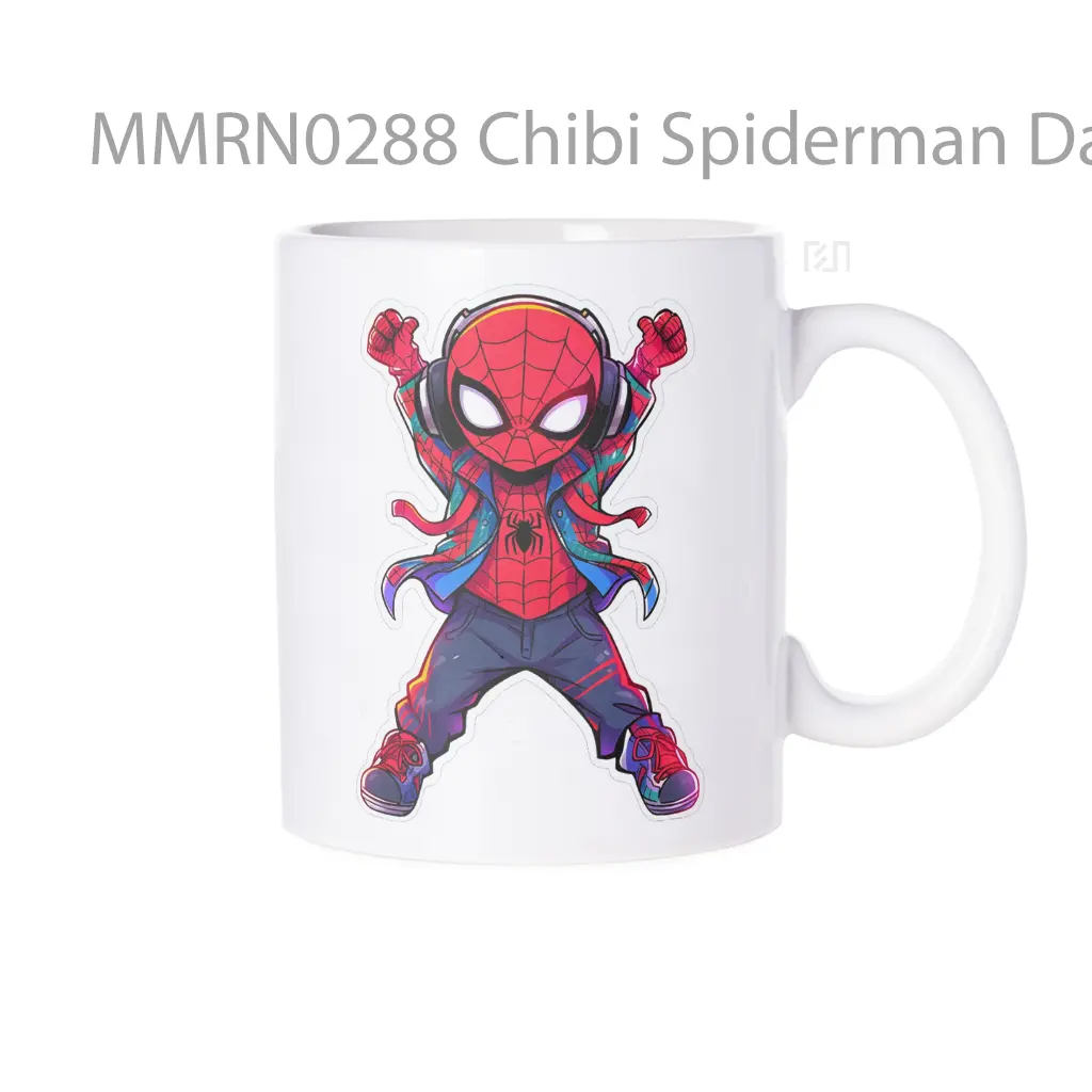 Chibi Spiderman Dancing With Headphones Gelas Keramik Mug