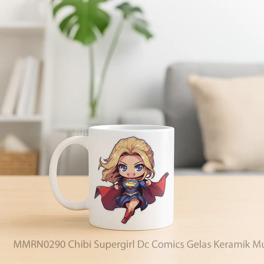 Chibi Supergirl Dc Comics Gelas Keramik Mug - Sudut 2