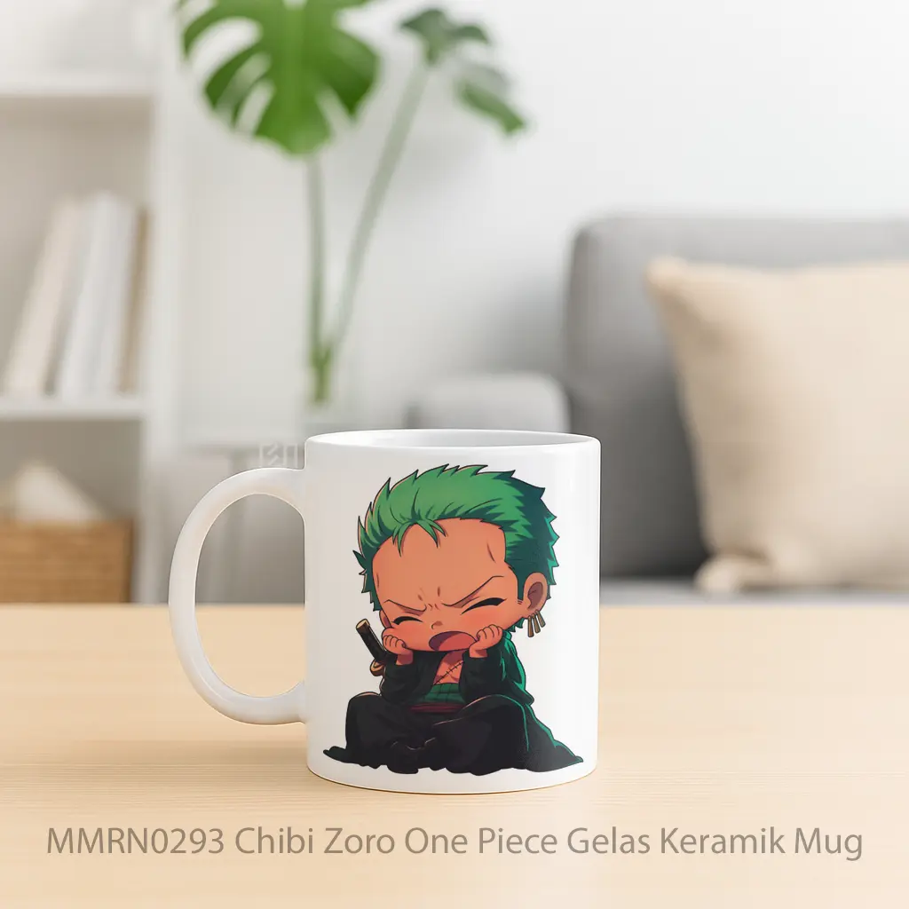Chibi Zoro One Piece Gelas Keramik Mug - Sudut 2