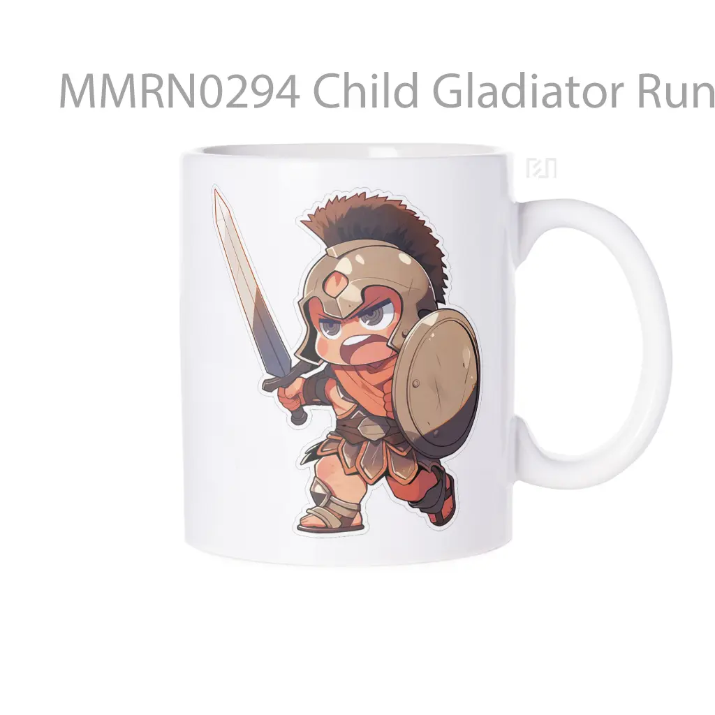 Child Gladiator Running Into Battle Gelas Keramik Mug