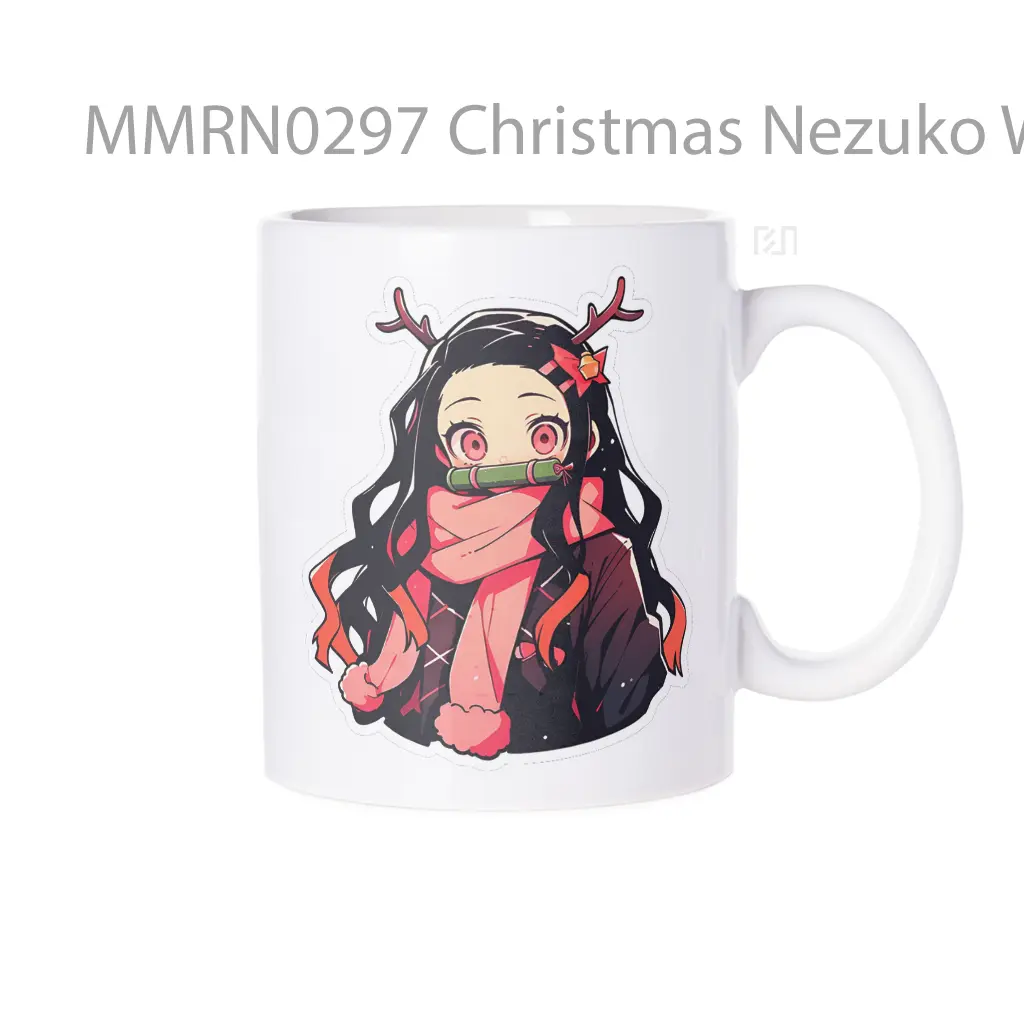 Christmas Nezuko With Reindeer Antlers Gelas Keramik Mug