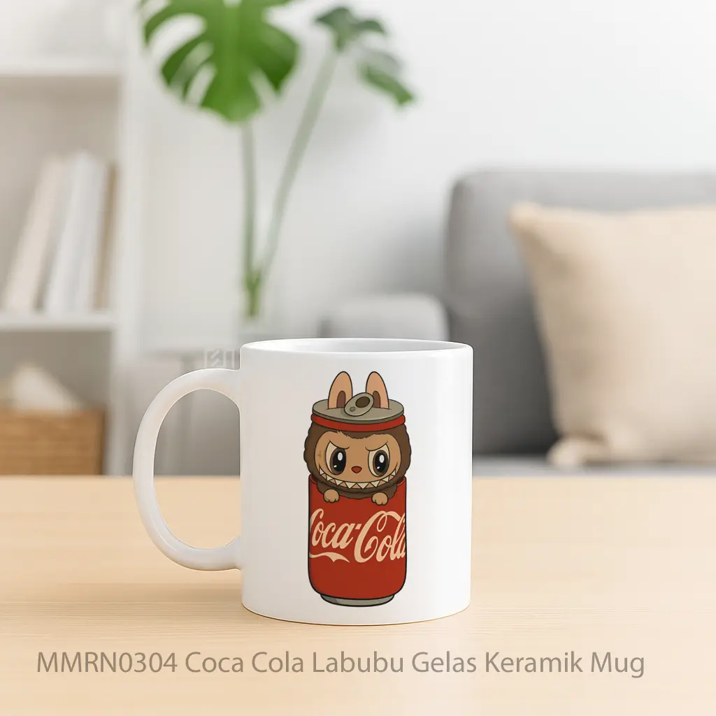 Coca Cola Labubu Gelas Keramik Mug - Sudut 2