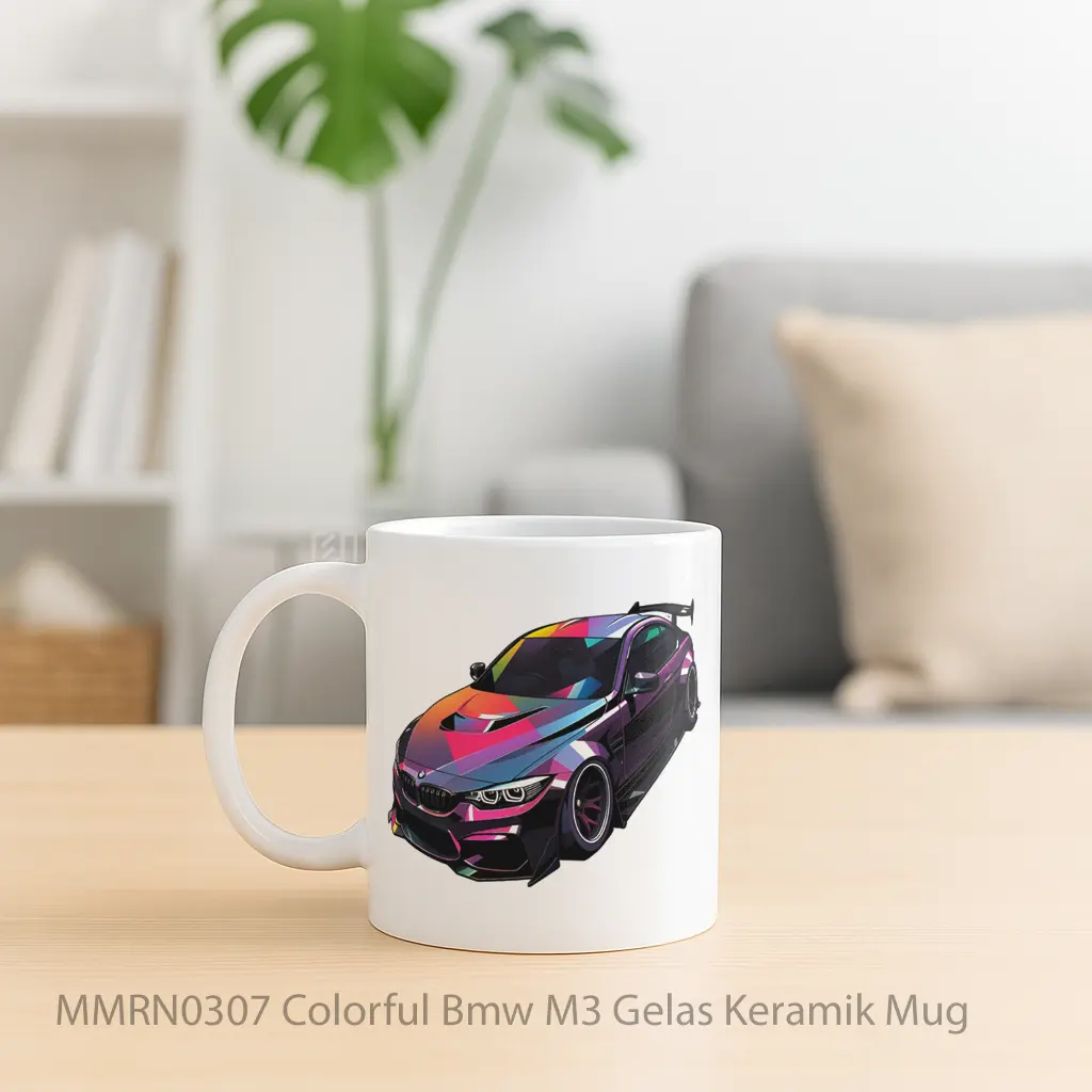 Colorful Bmw M3 Gelas Keramik Mug - Sudut 2